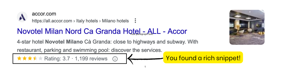 Example of a rich snippet result in Google Search