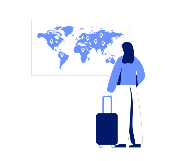 Illustration of a person looking at a map